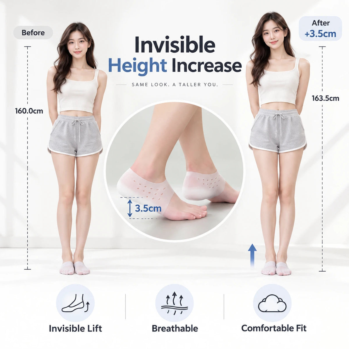 Invisible Height Increase Socks